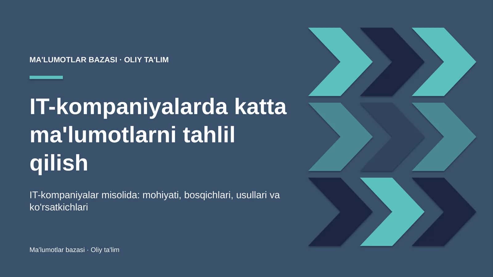 IT-kompaniyalarda katta ma'lumotlarni tahlil qilish