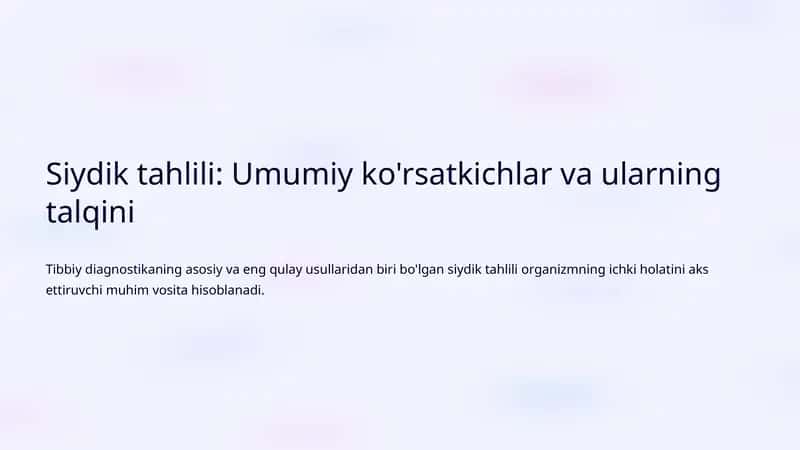 Siydik tahlili