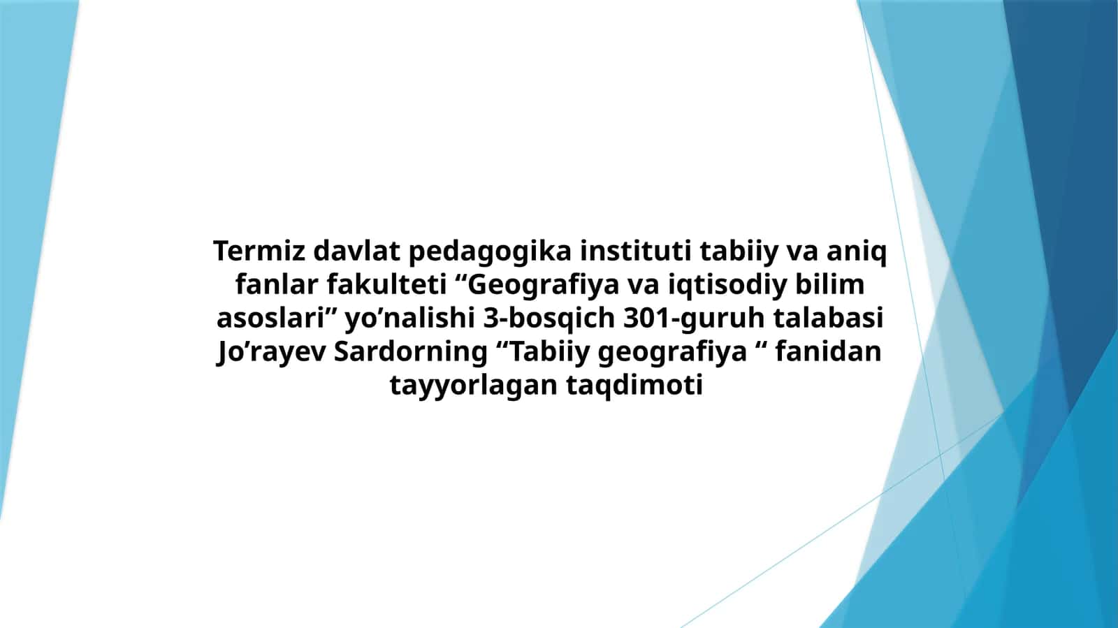 Tabiiygeografiya fanidan qozog‘iston pasttog‘larining geologik tuzilishi va foydali qazilmalari