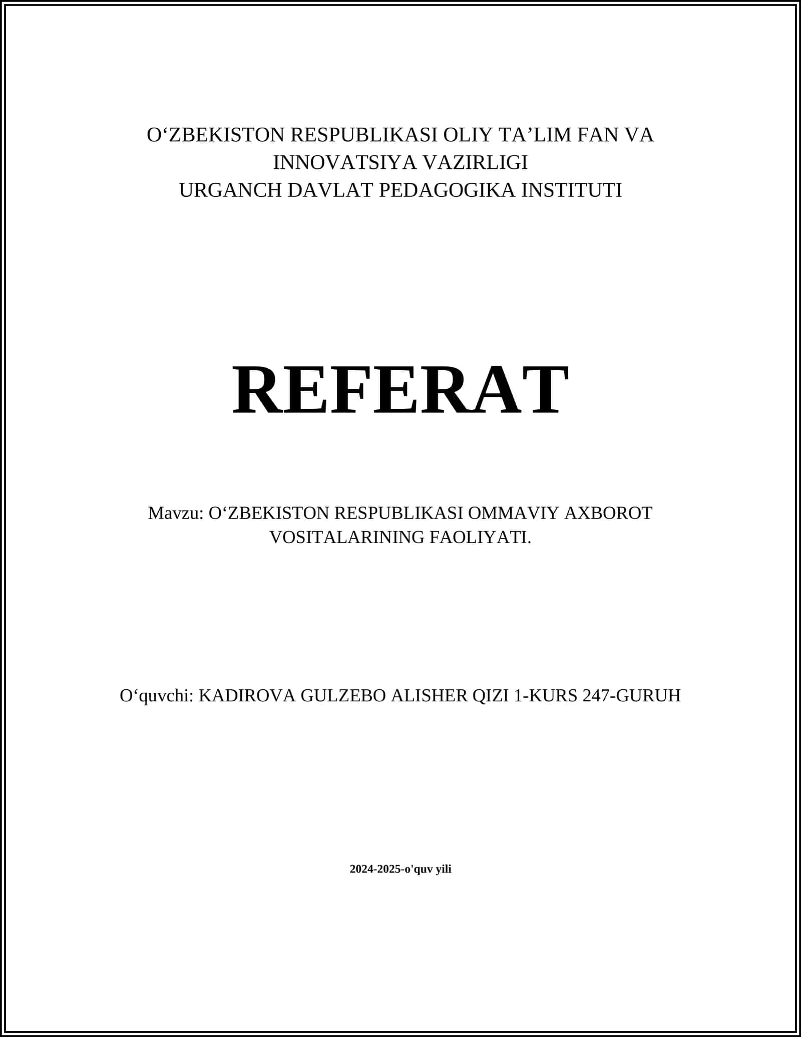 Ommaviy axborot vositalari va qonunchilik