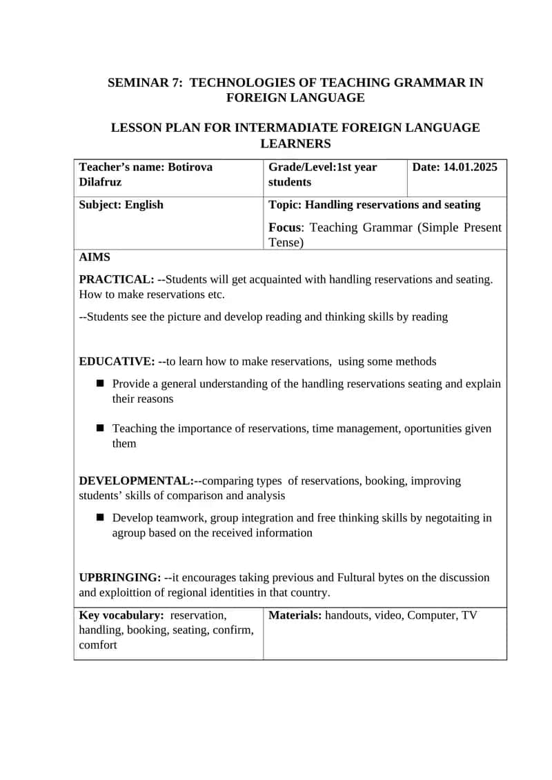 Teaching Grammar in Foreign Language
