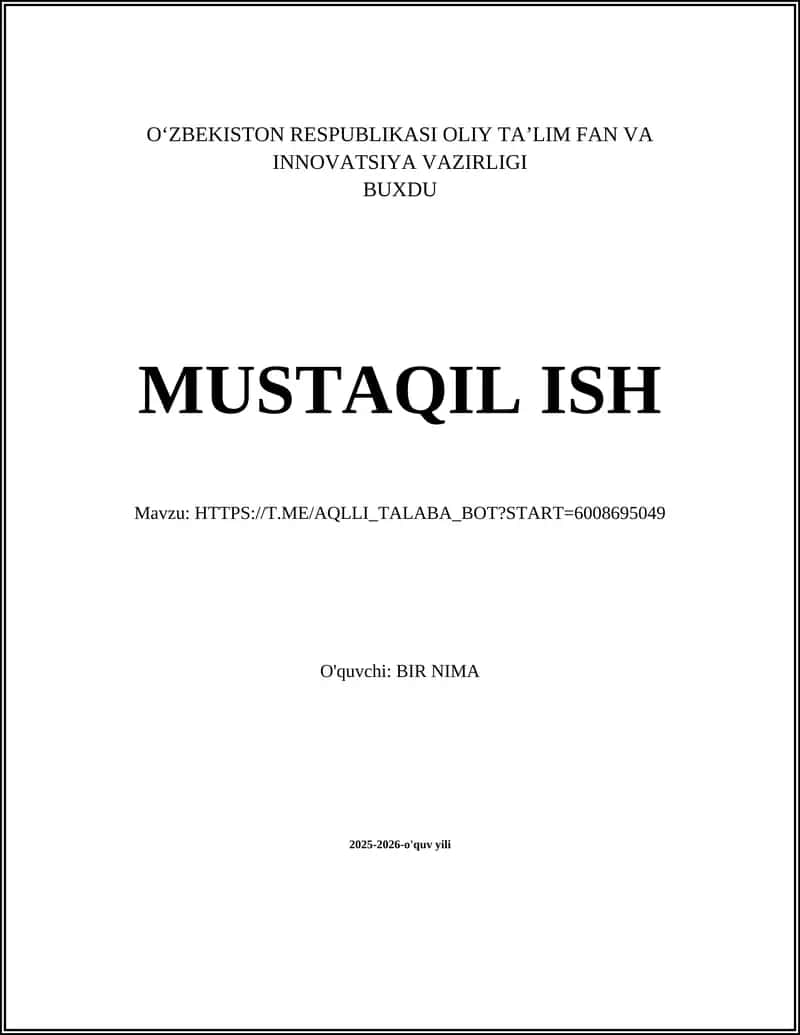 Aqlli Talaba bot