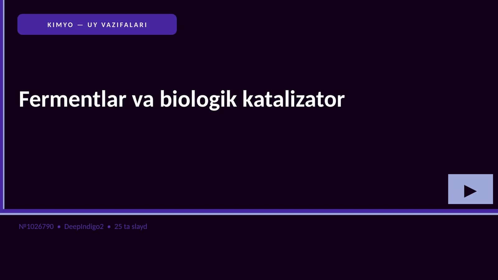 KIMYO — UY VAZIFALARI