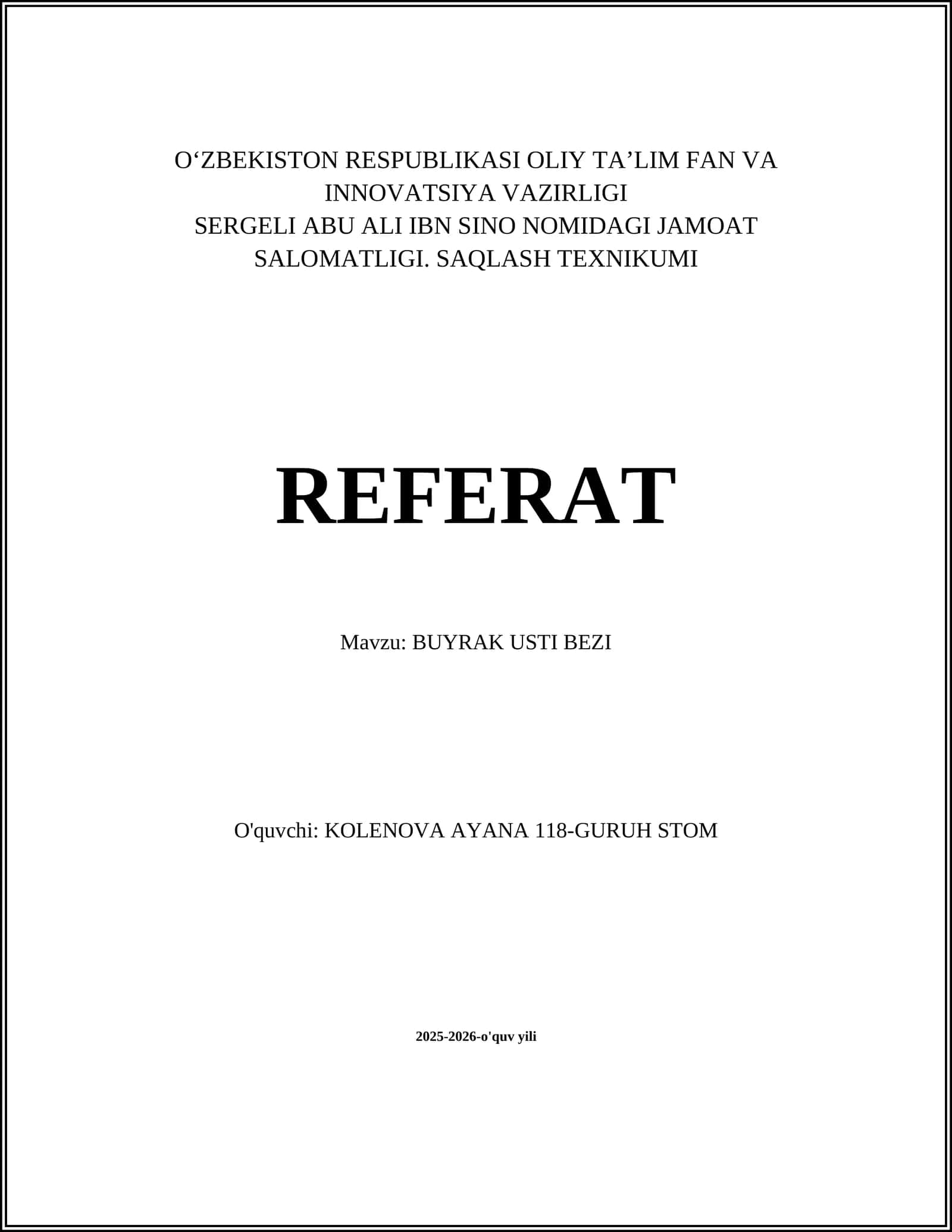 BUYRAK USTI BEZI