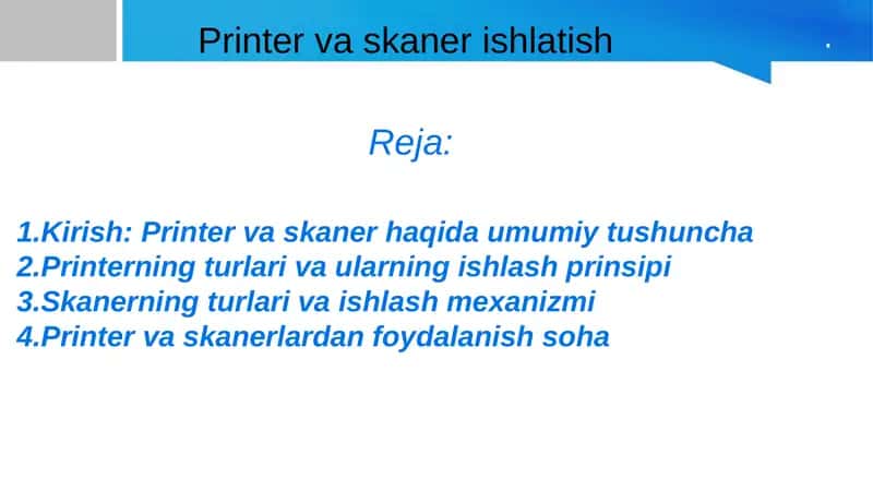 Printer va skaner ishlatish