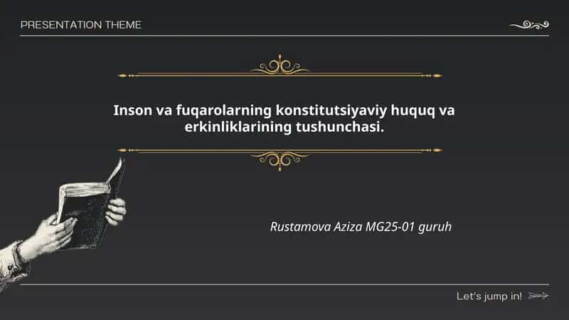 Inson va fuqarolarning konstitutsiyaviy huquq va erkinliklarining tushunchasi