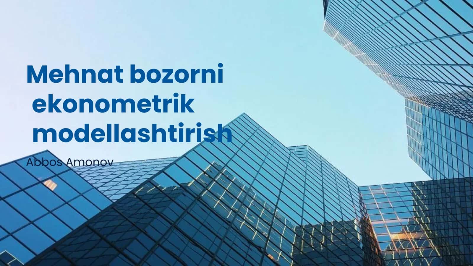 Mehnat Bozorining Nazariy Asoslari