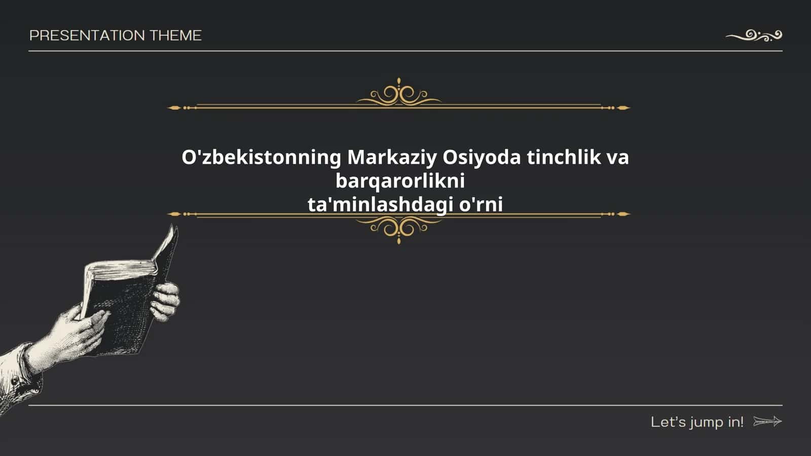O'zbekistonning Markaziy Osiyoda tinchlik va barqarorlikni ta'minlashdagi o'rni