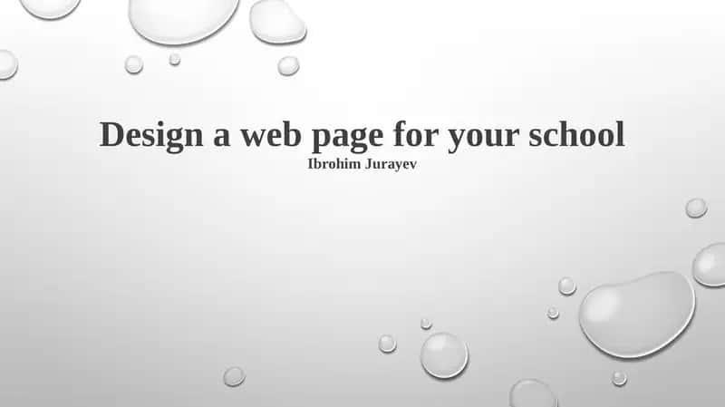 Web page design for [School Name]