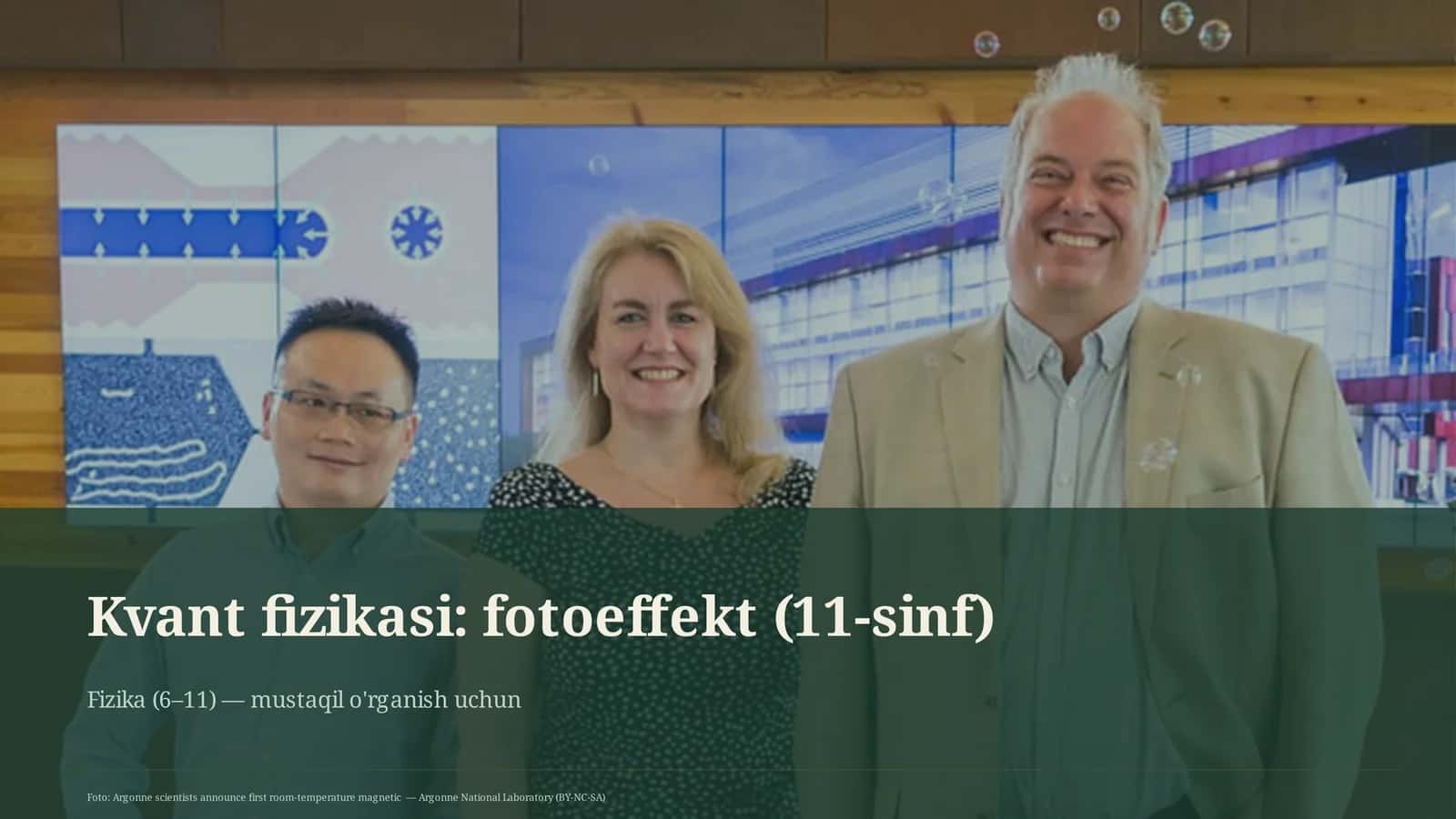 Kvant fizikasi: fotoeffekt (11-sinf)