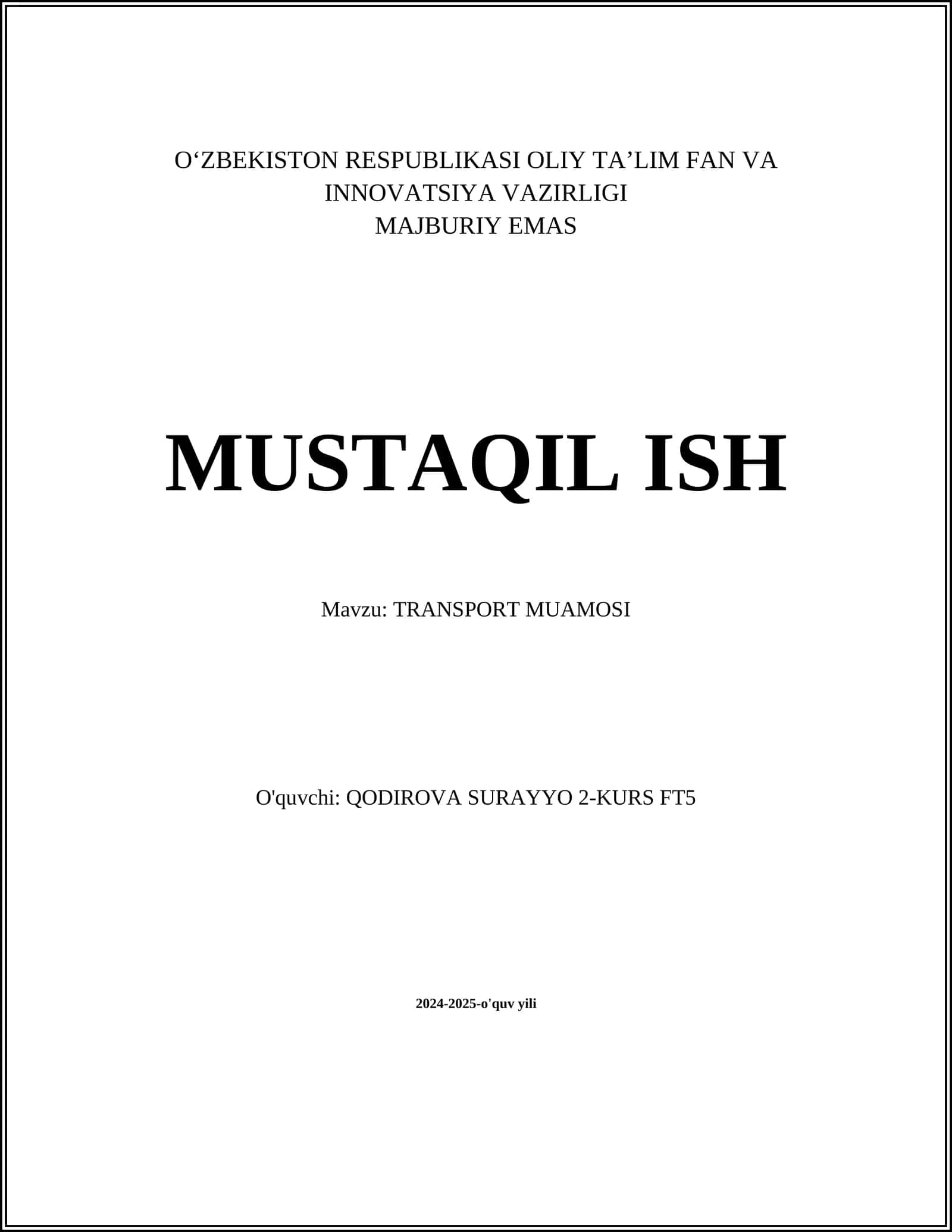TRANSPORT MUAMOSI