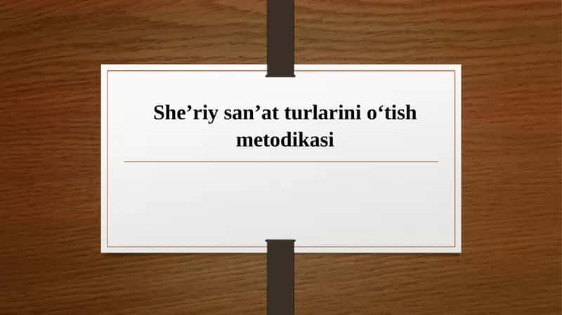 She’riysan’atturlarinio‘tishmetodikasi