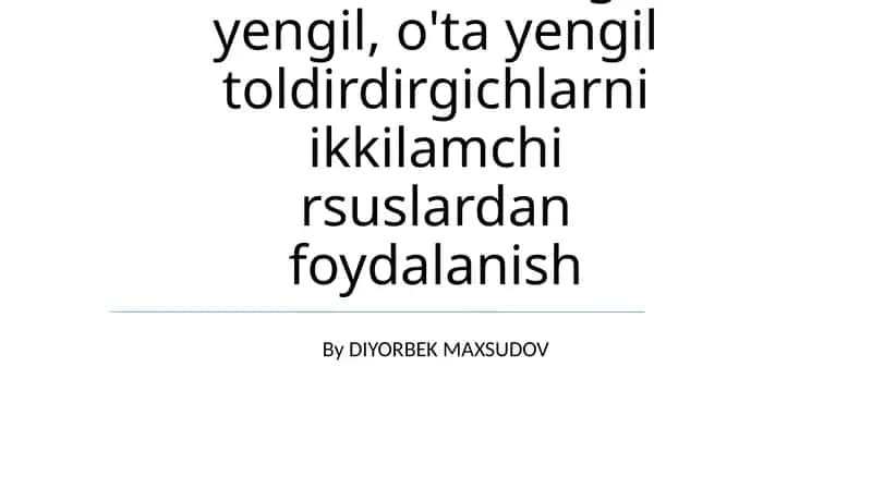 Og'ir to'ldiruvchilar