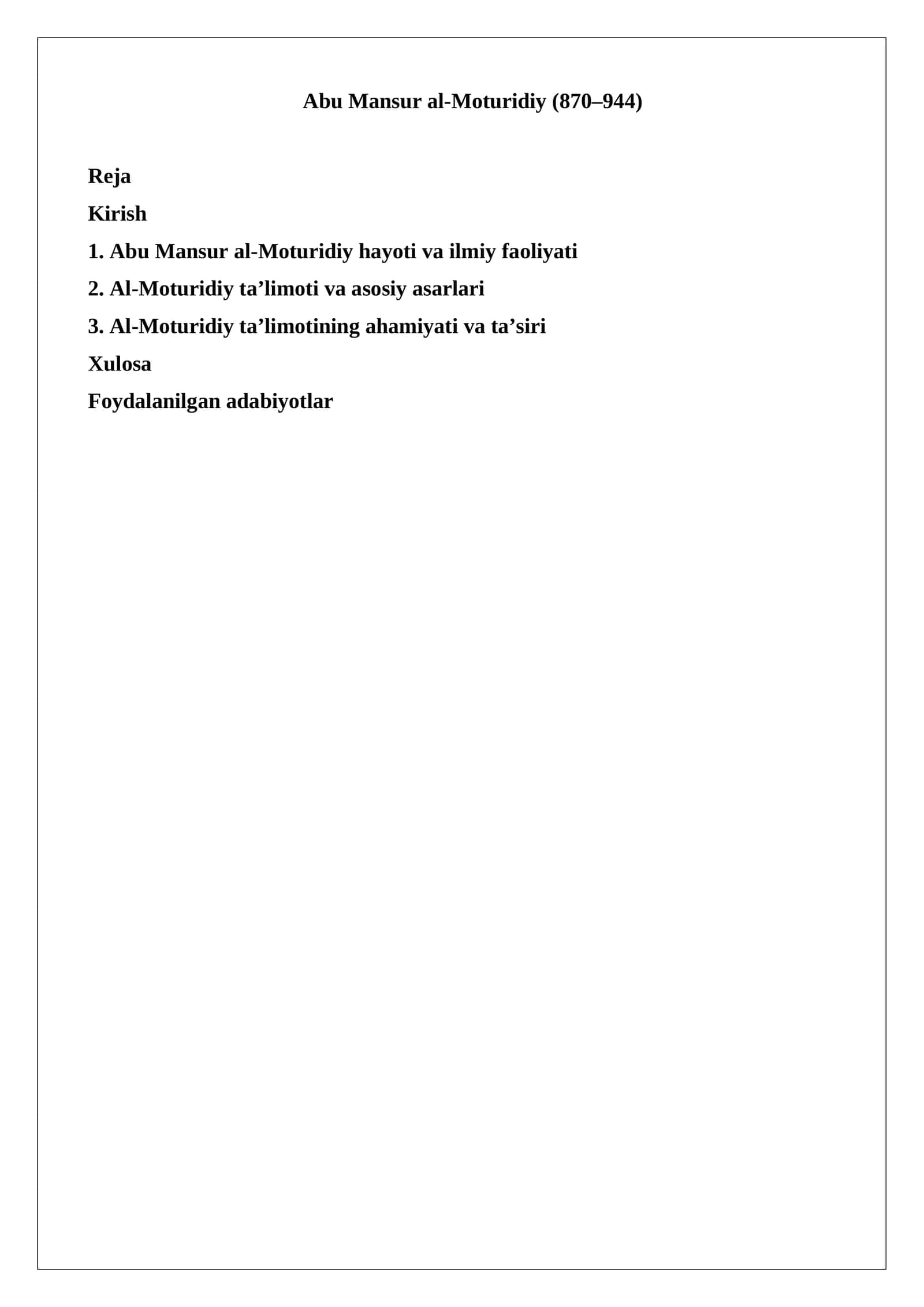 Abu Mansur al-Moturidiy