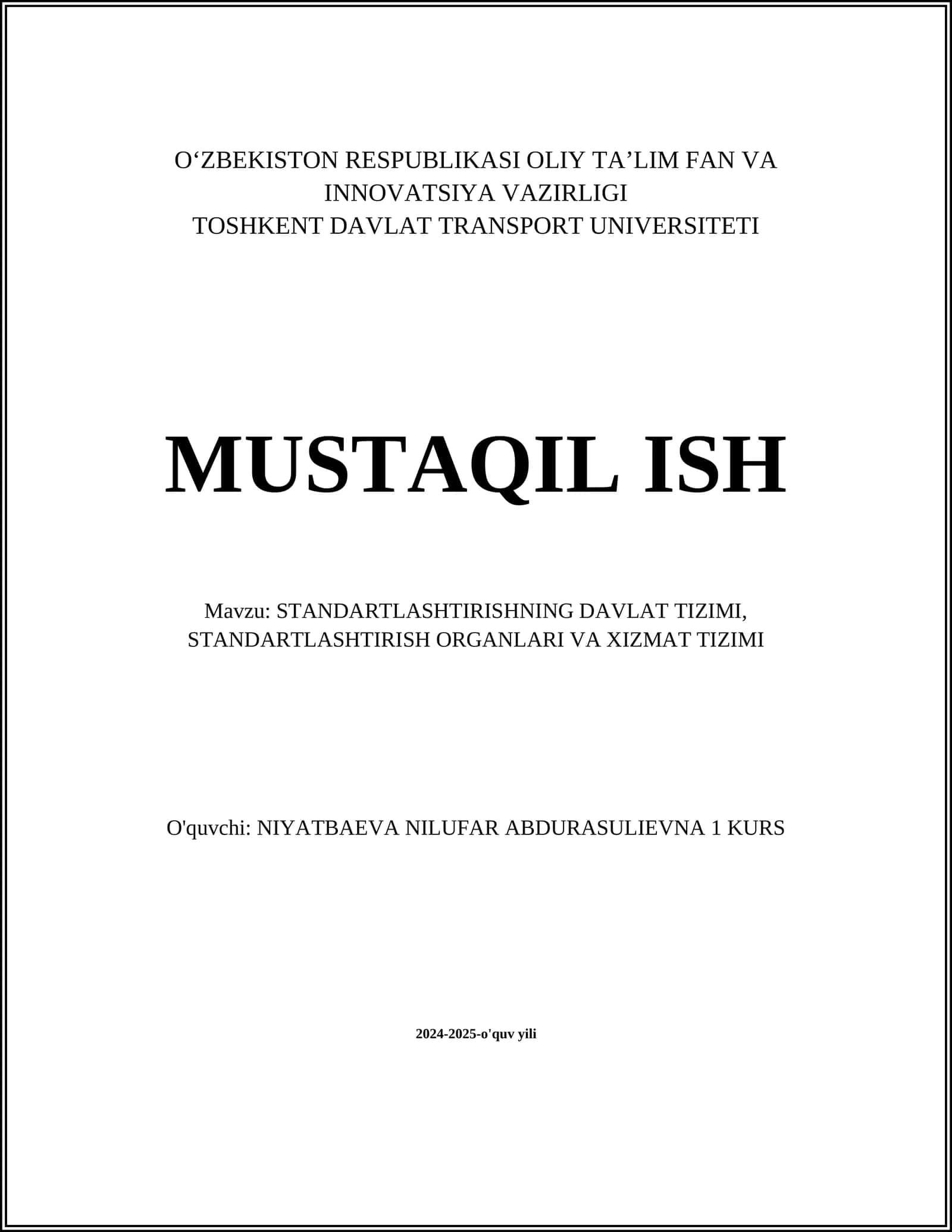 STANDARTLASHTIRISHNING DAVLAT TIZIMI, STANDARTLASHTIRISH ORGANLARI VA XIZMAT TIZIMI