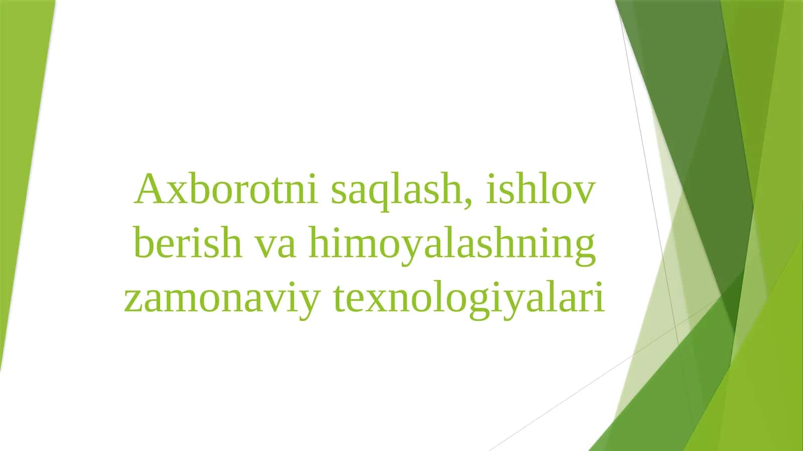 Axborot texnologiyalar