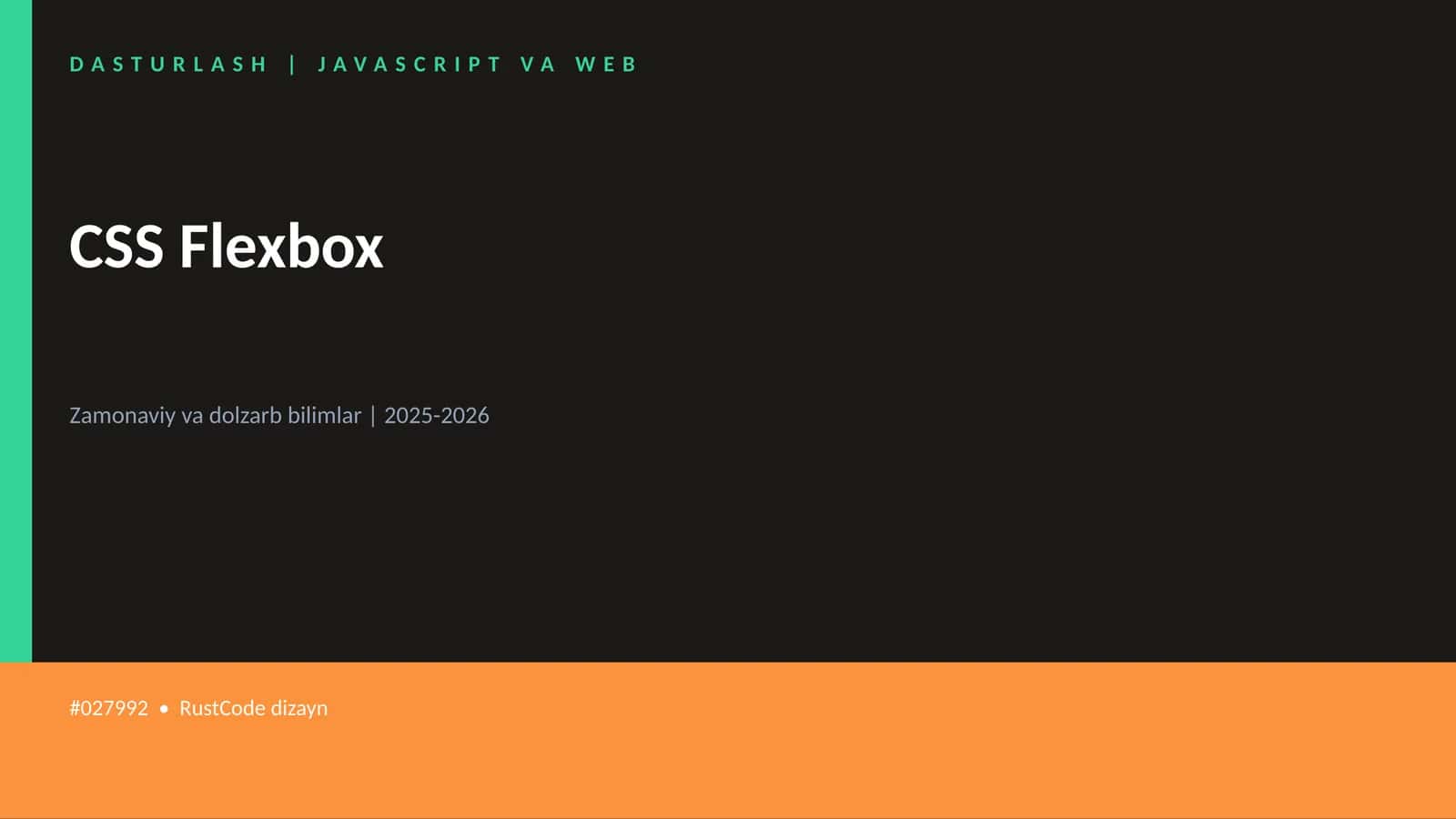 DASTURLASH | JAVASCRIPT VA WEB