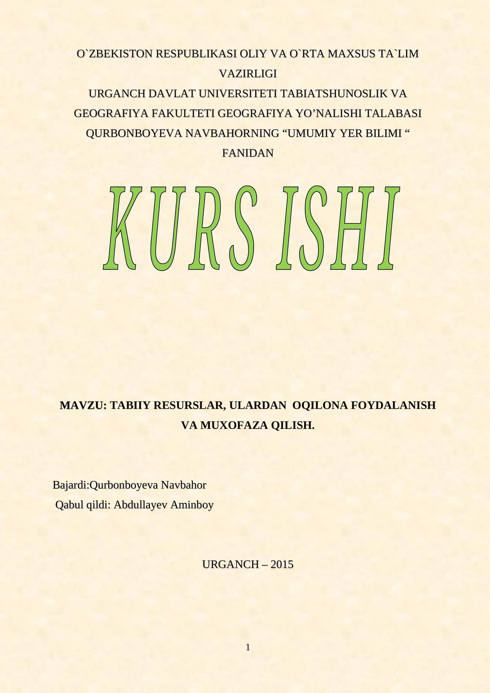 Umumiy yer bilimi