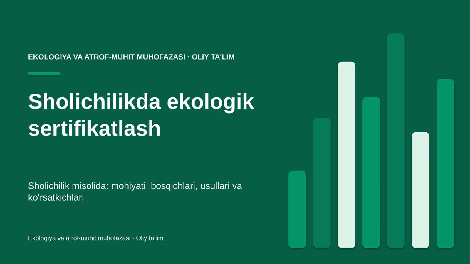 Sholichilikda ekologik sertifikatlash