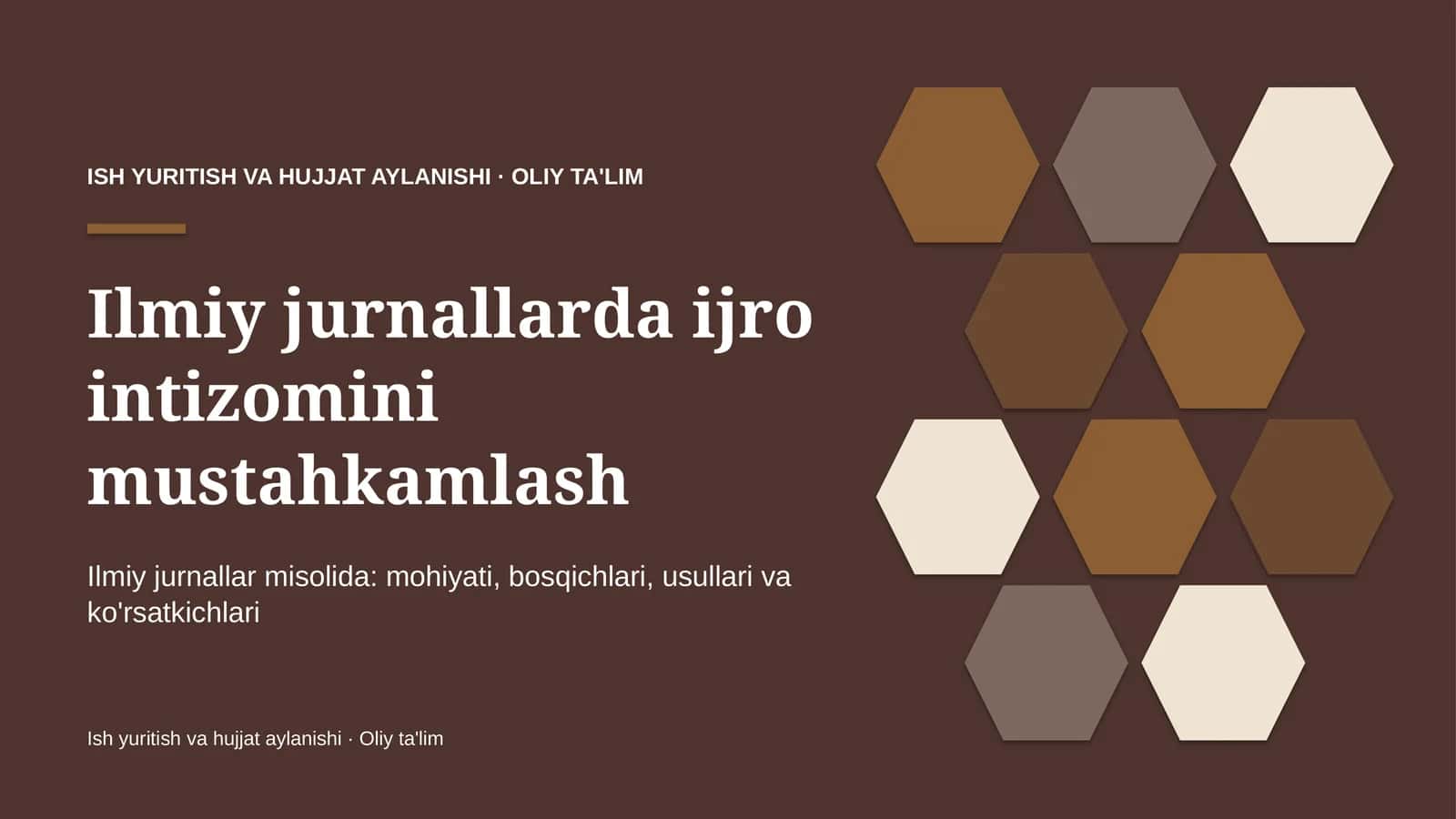 Ilmiy jurnallarda ijro intizomini mustahkamlash