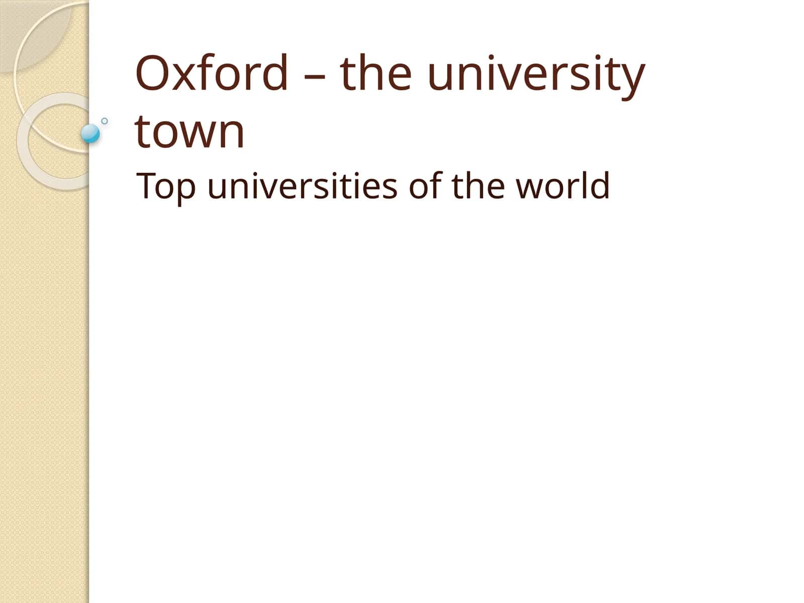 Oxford – the university town