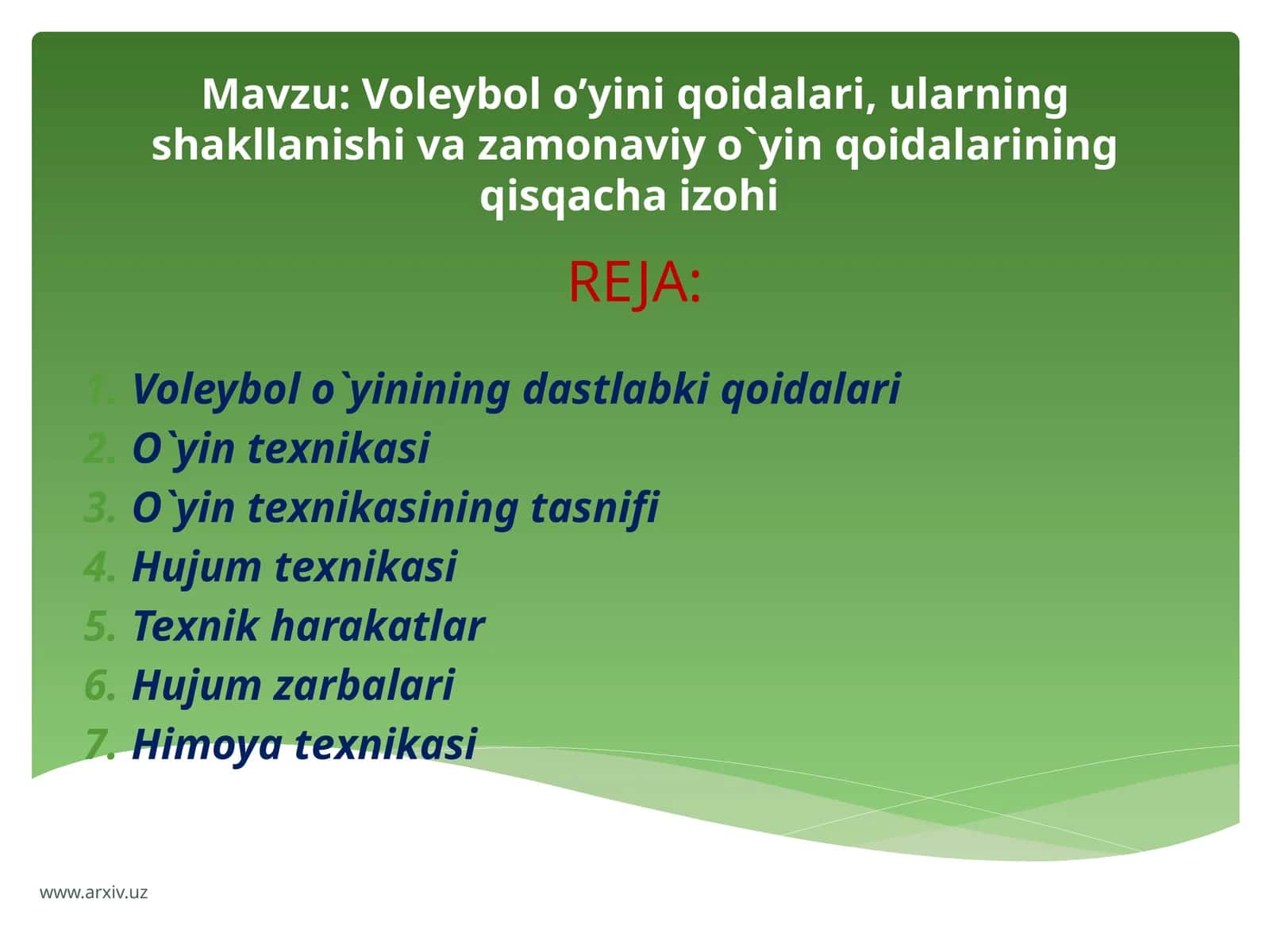 Voleybolo’yini qoidalari