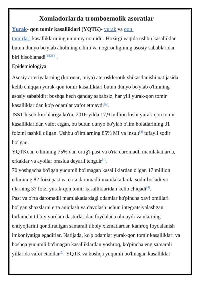 Yurak-qon tomir kasalliklari