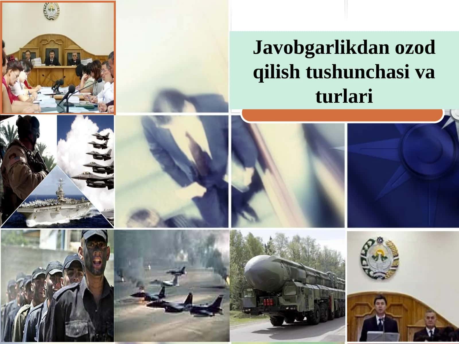 Javobgarlikdan ozod qilish tushunchasi va turlari