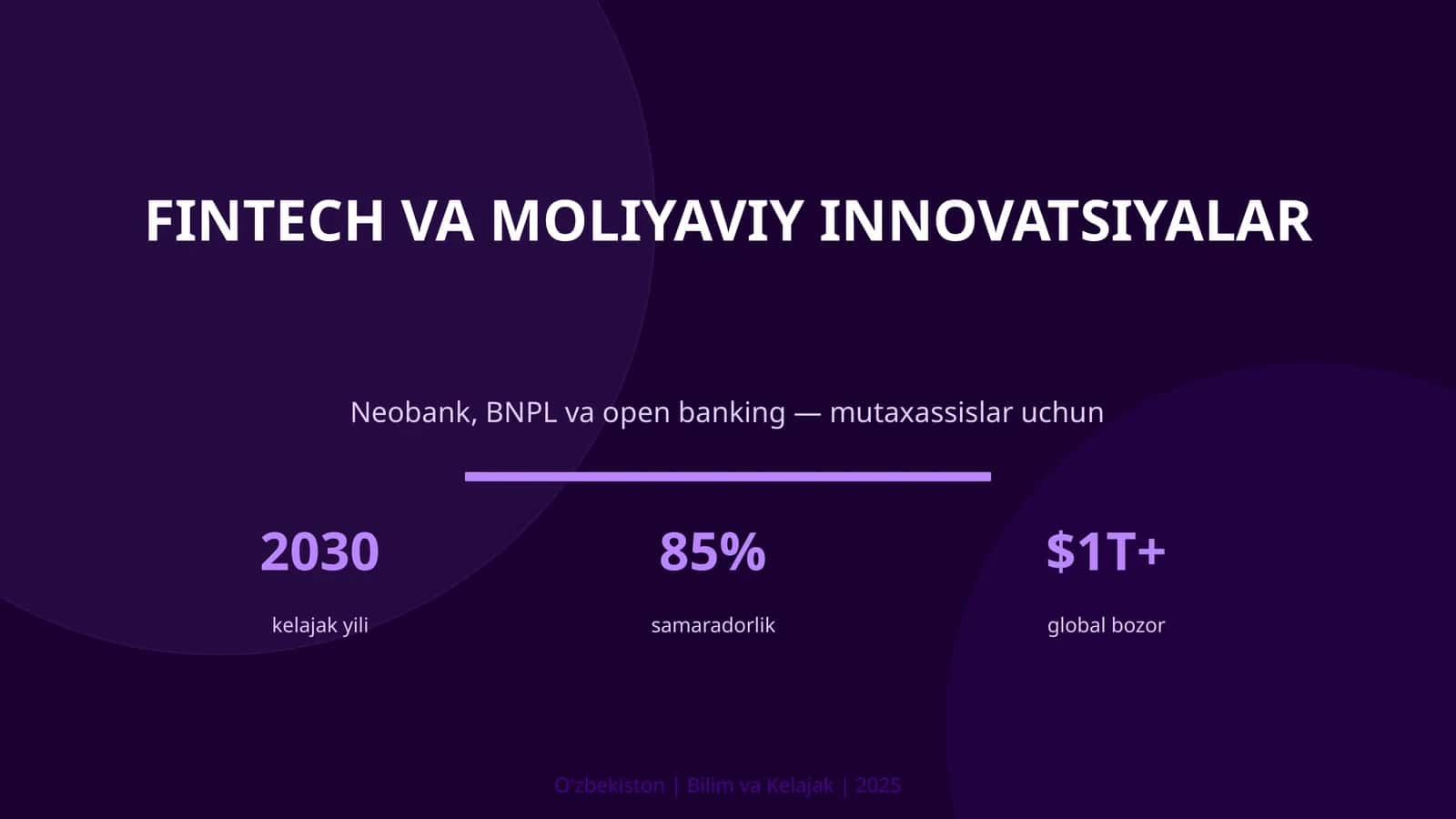 FINTECH VA MOLIYAVIY INNOVATSIYALAR