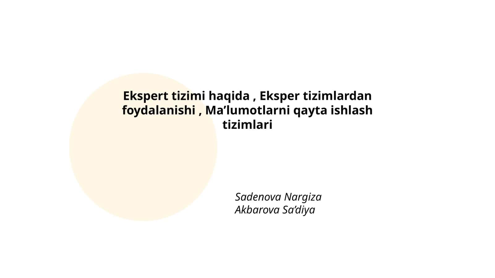Ekspert tizimi haqida, Eksper tizimlardan foydalanishi, Ma’lumotlarni qayta ishlash tizimlari