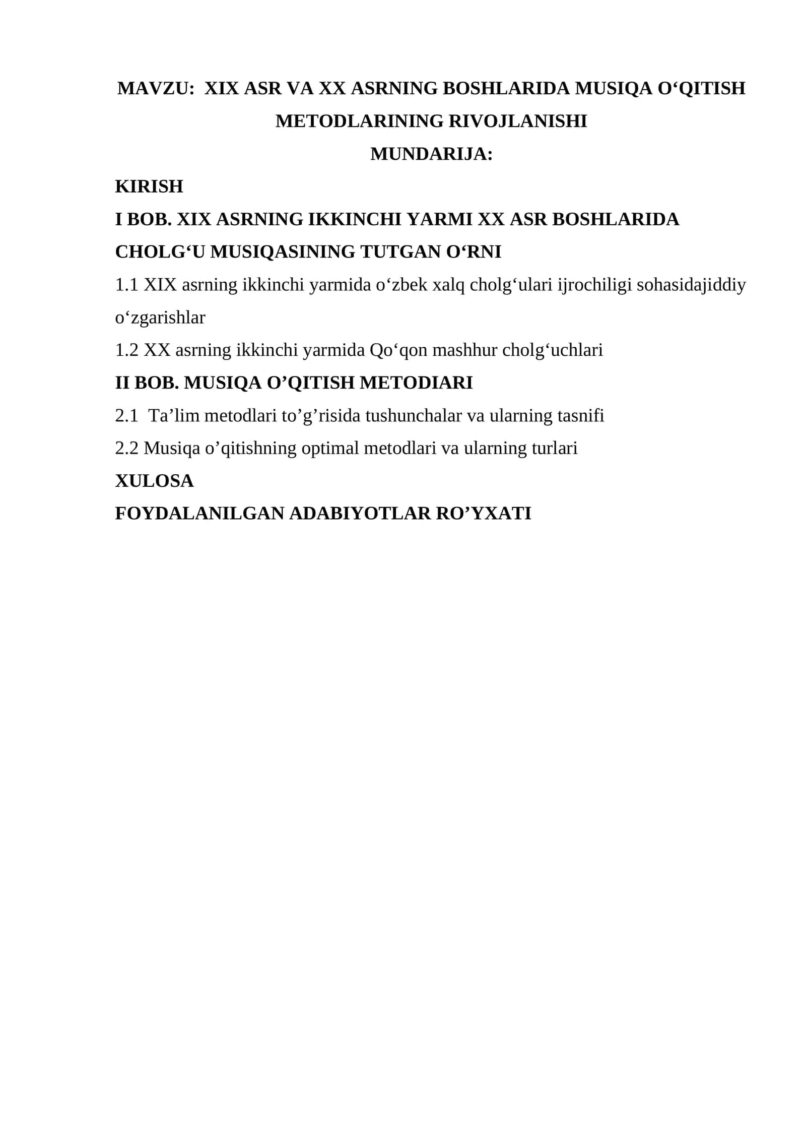 XIX asr va XX asrning boshlarida musiqa oʻqitish metodlarining rivojlanishi
