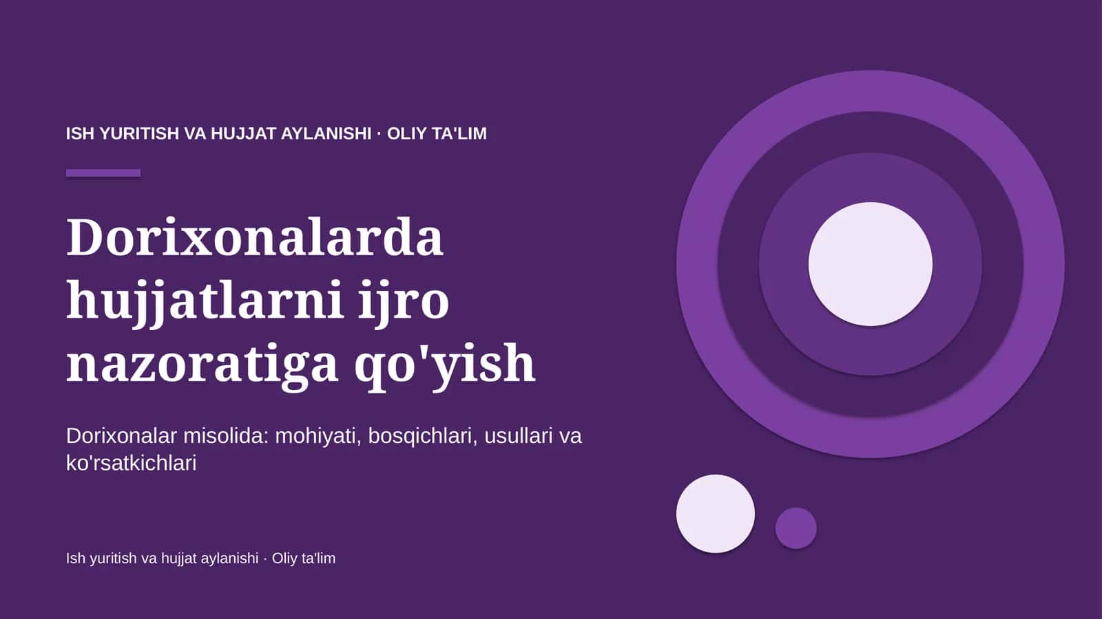 Hujjatlarni ijro nazoratiga qo'yish: mohiyati