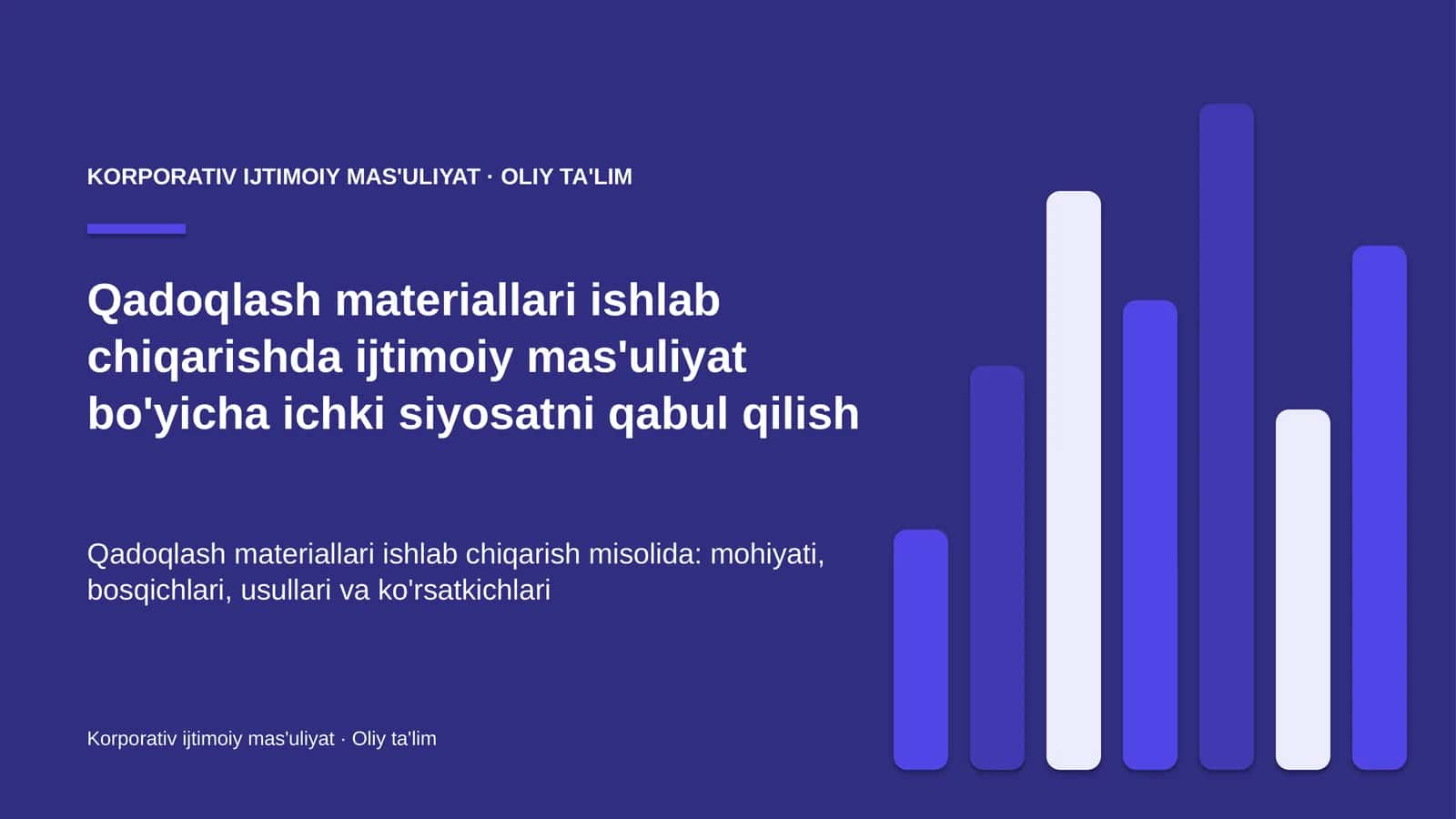 qadoqlash materiallari ishlab chiqarishda ijtimoiy mas'uliyat bo'yicha ichki siyosatni qabul qilish 7088