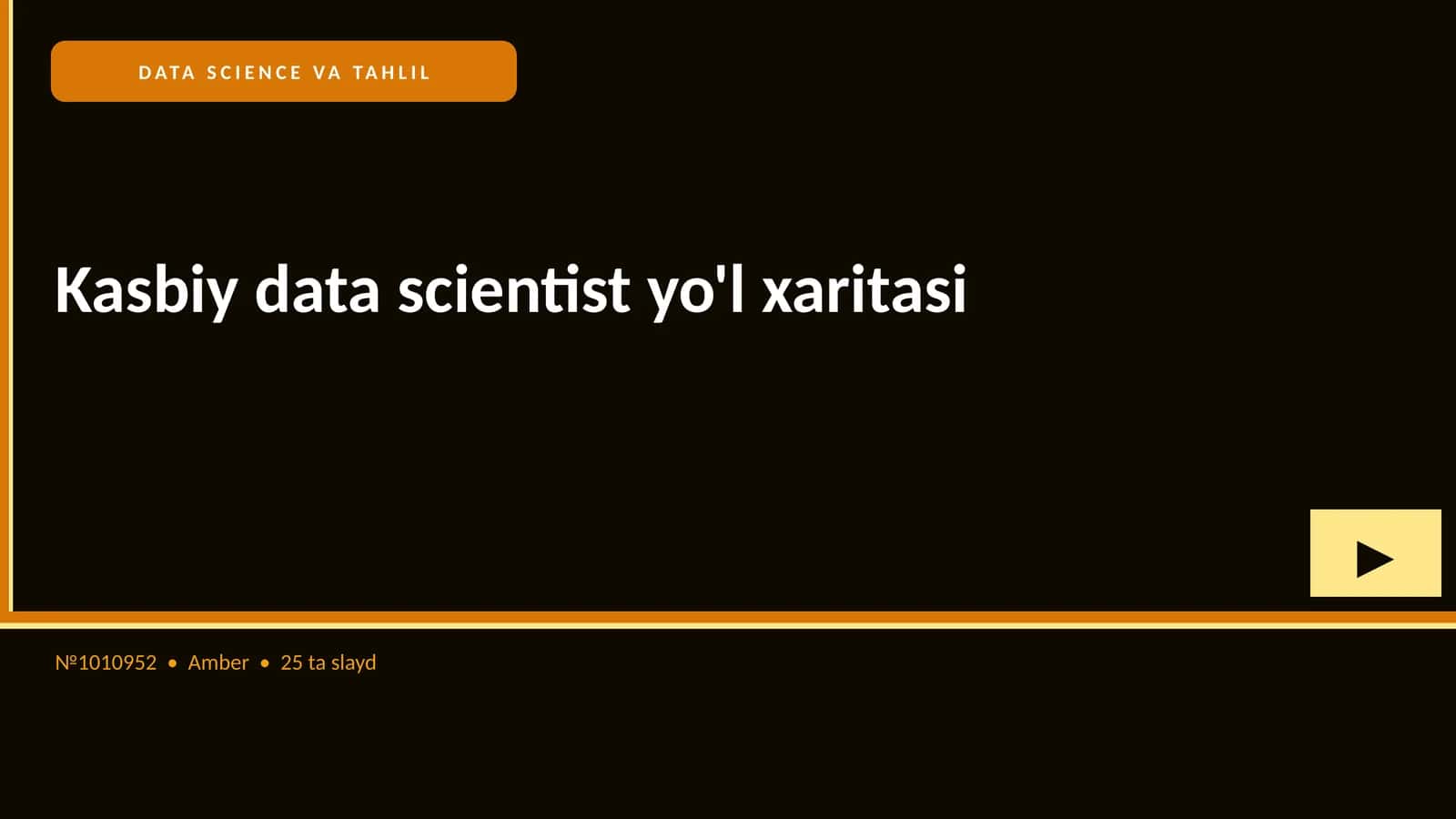 Kasbiy data scientist yo'l xaritasi