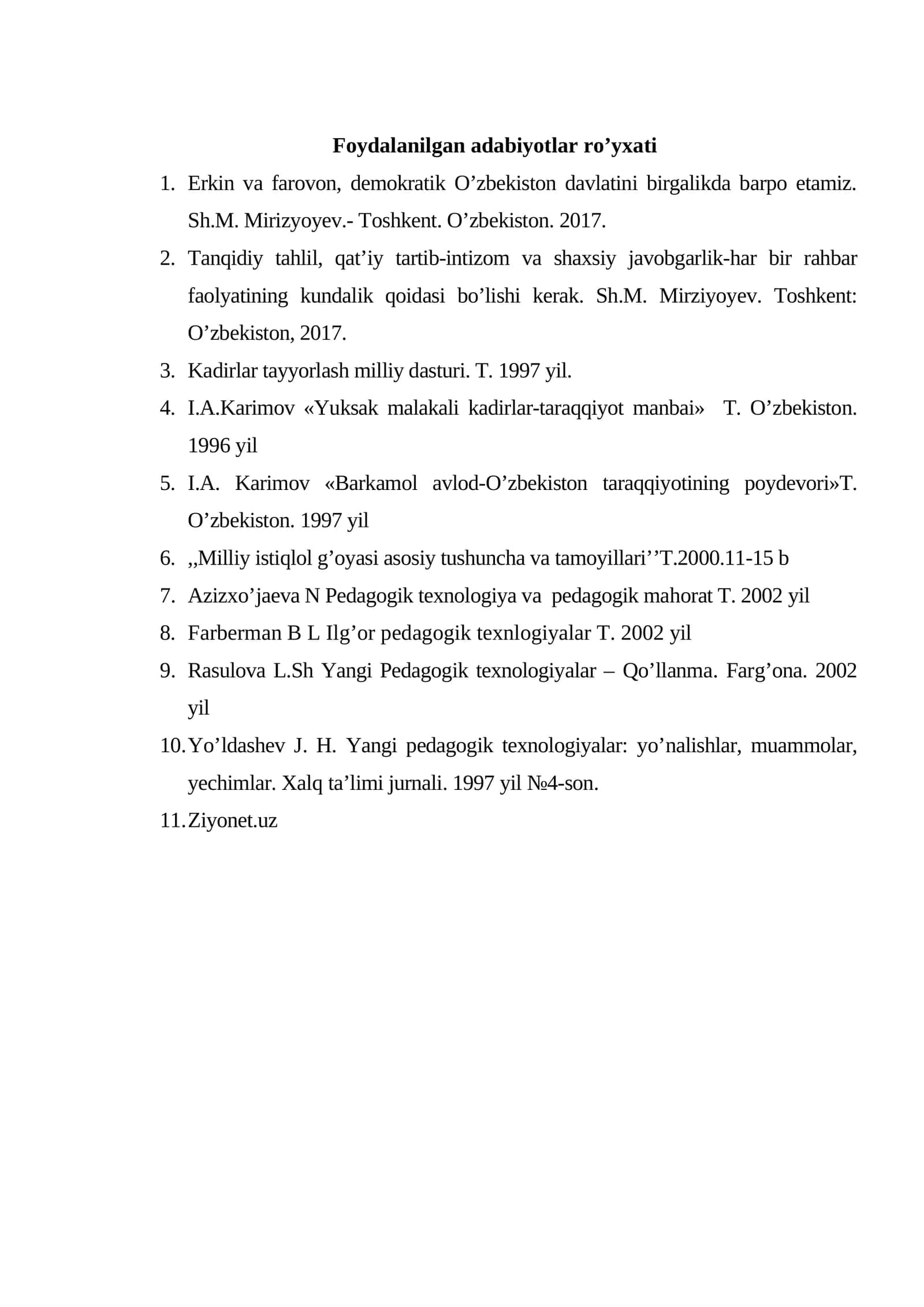 Erkin va farovon, demokratik O’zbekiston davlatini birgalikda barpo etamiz