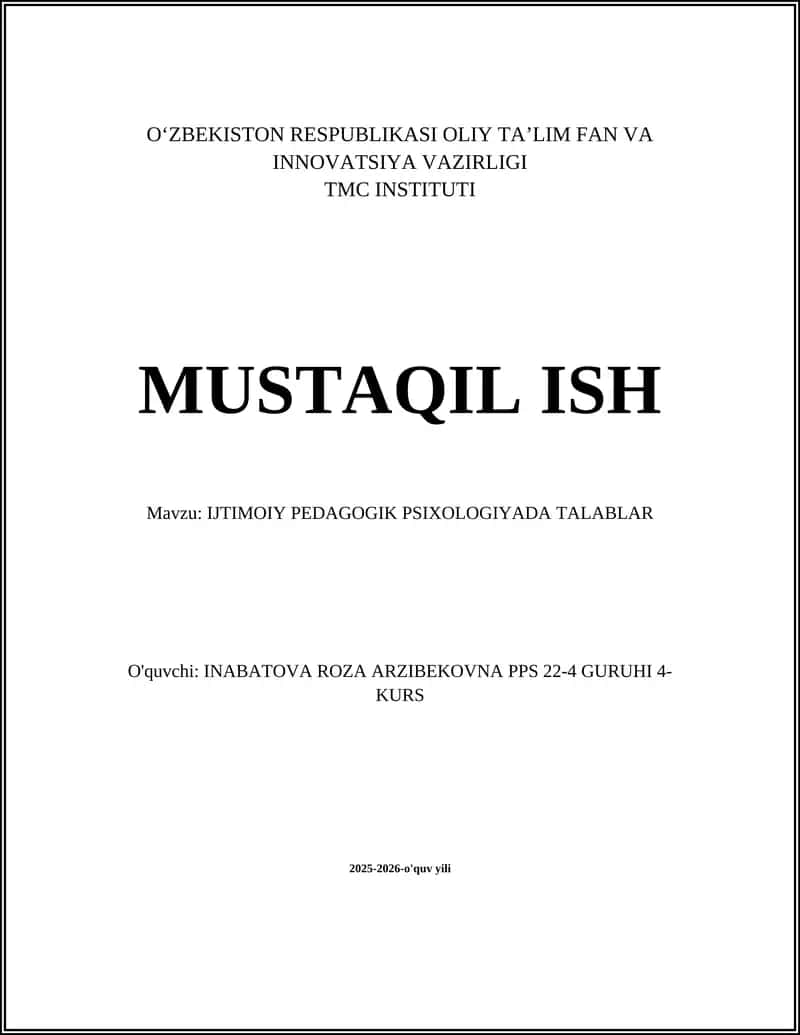 Talabalar va ijtimoiy-psixologik moslashuv