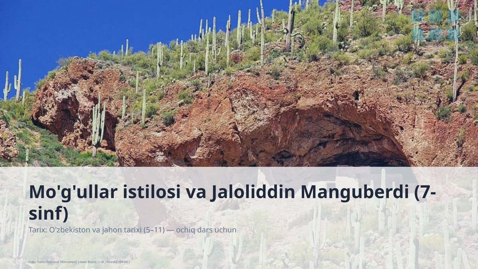Mo'g'ullar istilosi va Jaloliddin Manguberdi (7-sinf)