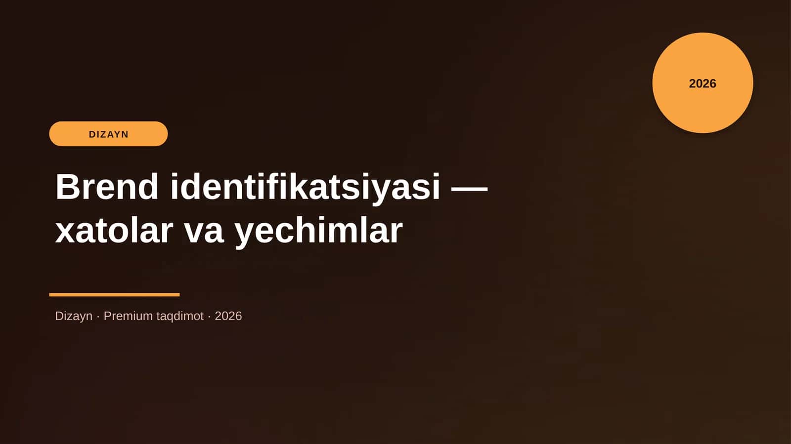 Brend identifikatsiyasi — xatolar va yechimlar