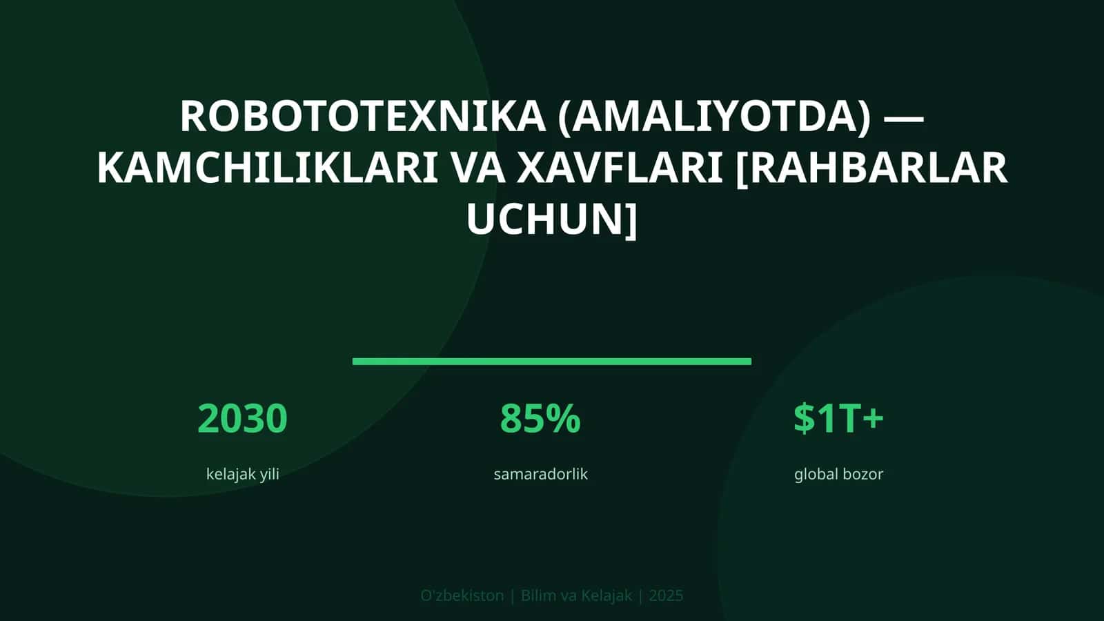 Robototexnika (amaliyotda) — kamchiliklari va xavflari [rahbarlar uchun]