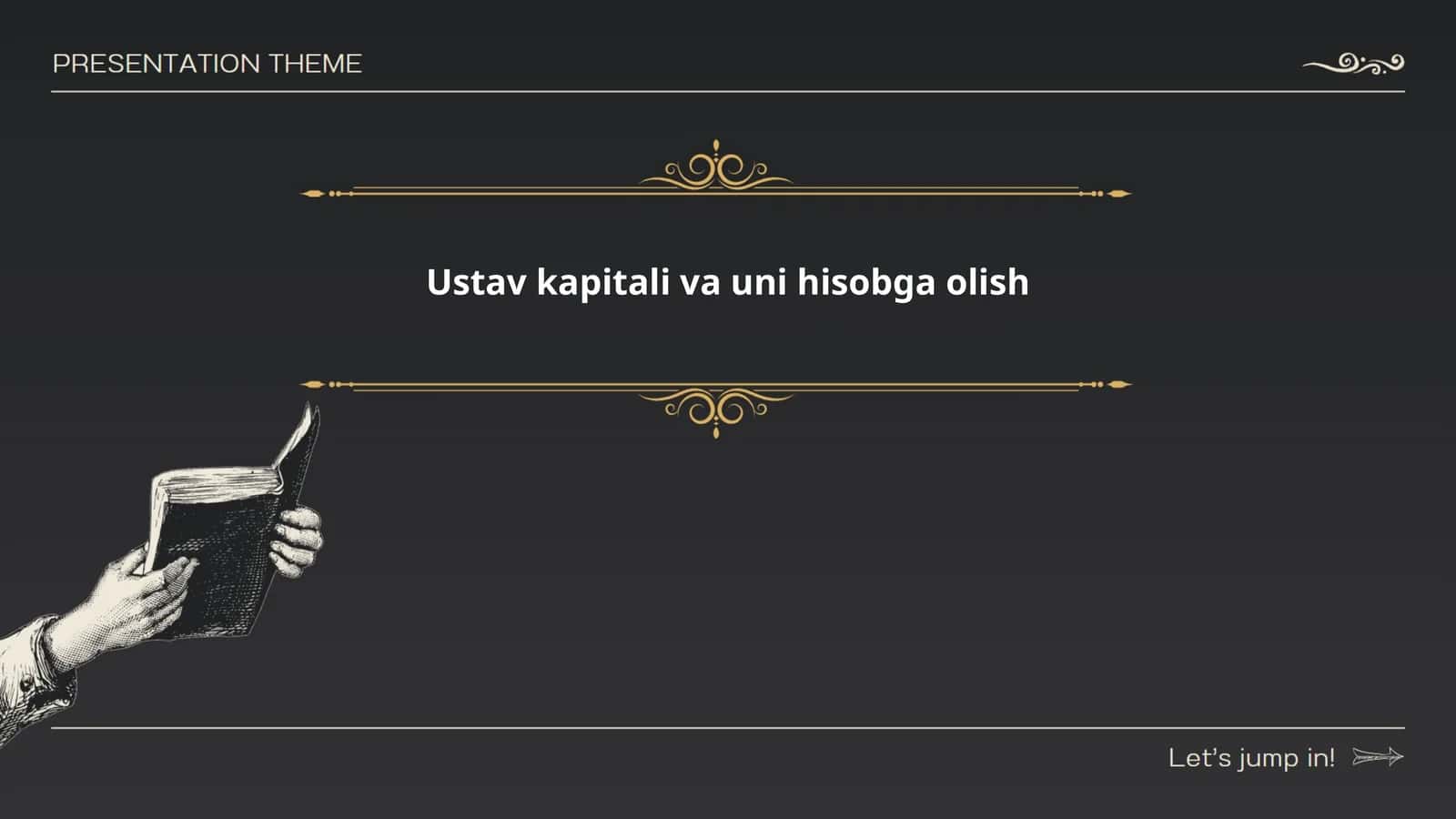 Ustav kapitali va uni hisobga olish