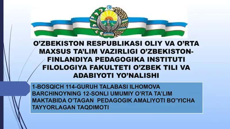 Pedagogik amaliyot taqdimoti