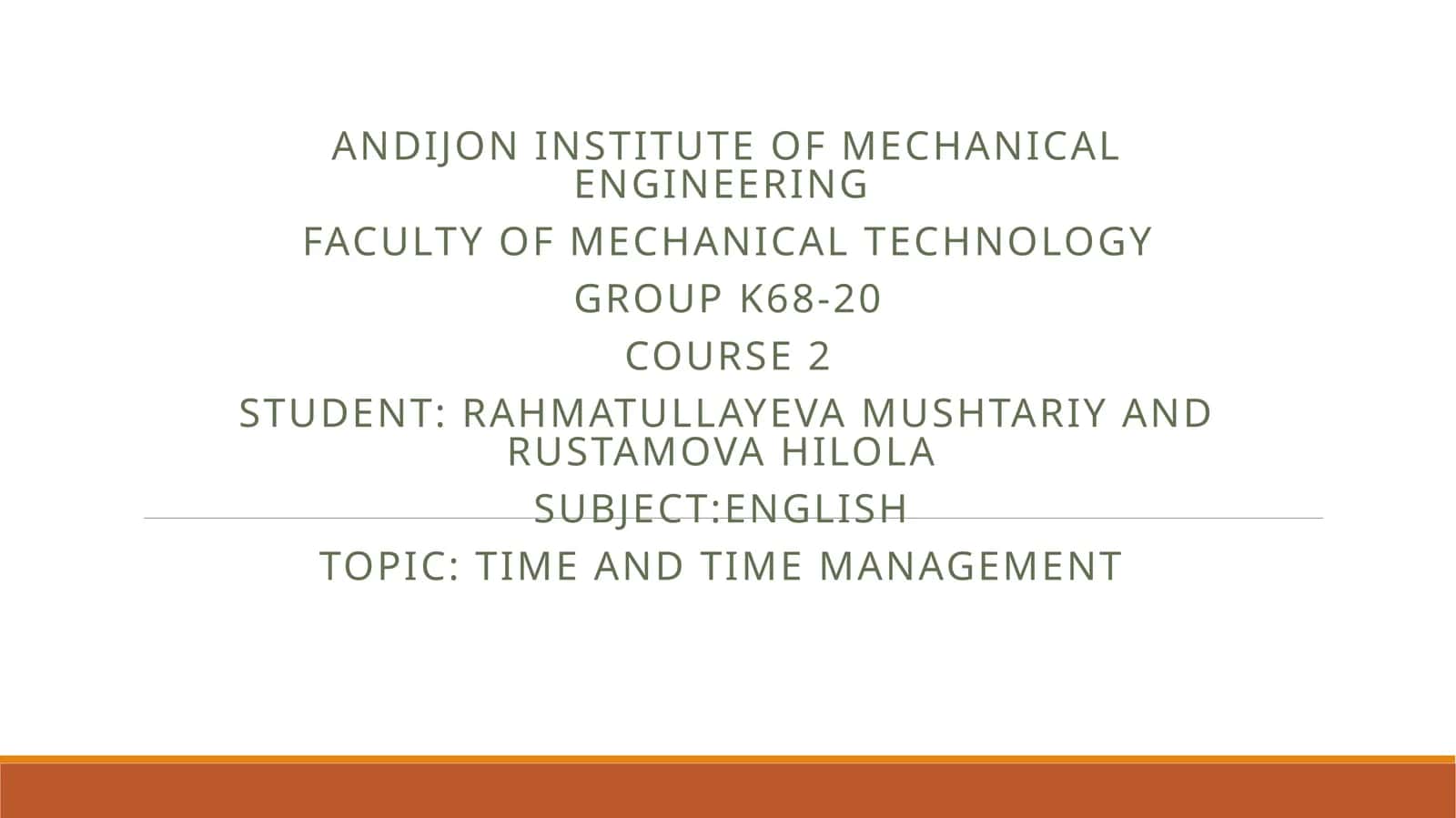 Andijon institute of mechanical engineering