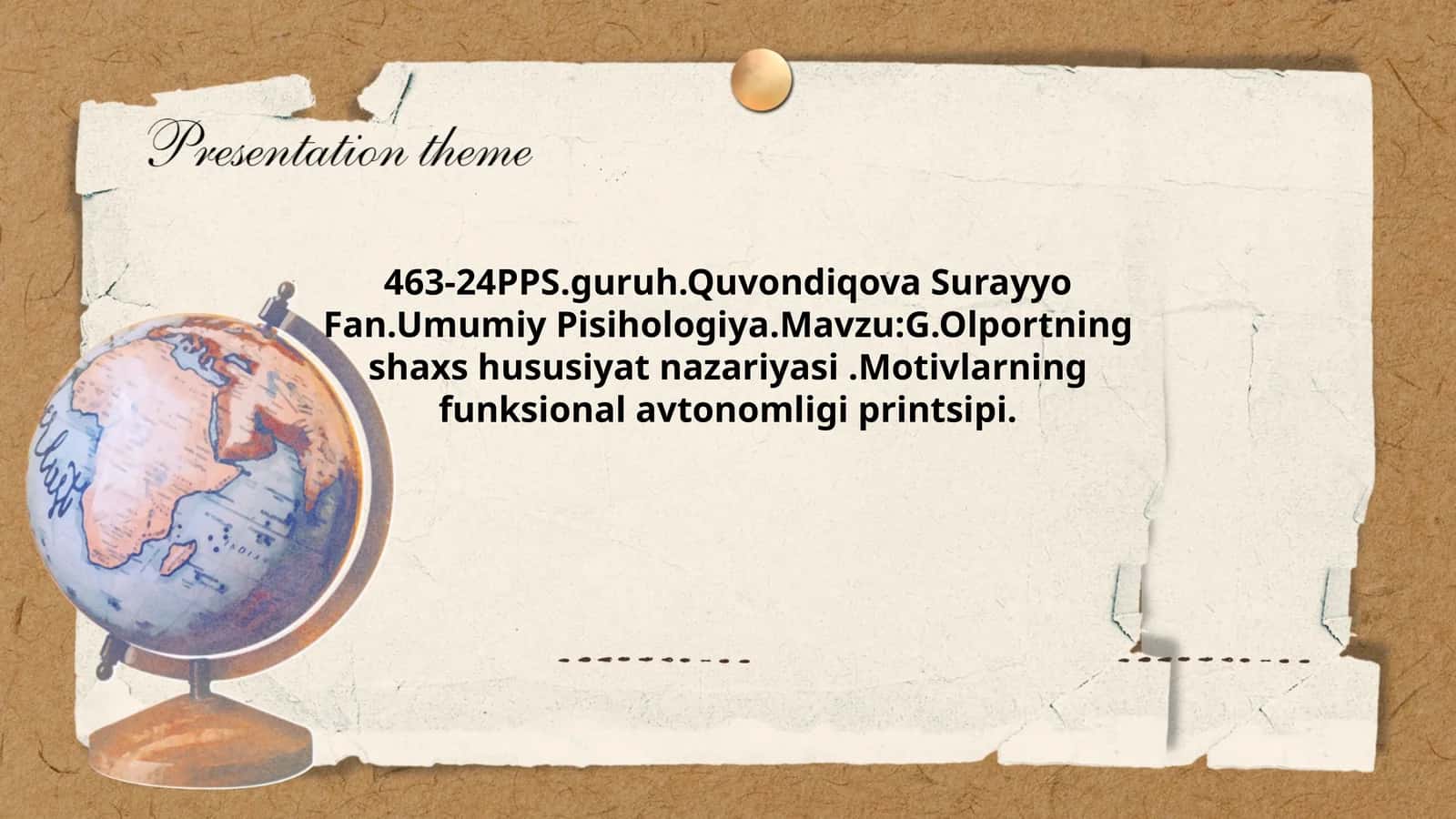 G. Olportning shaxs hususiyat nazariyasi