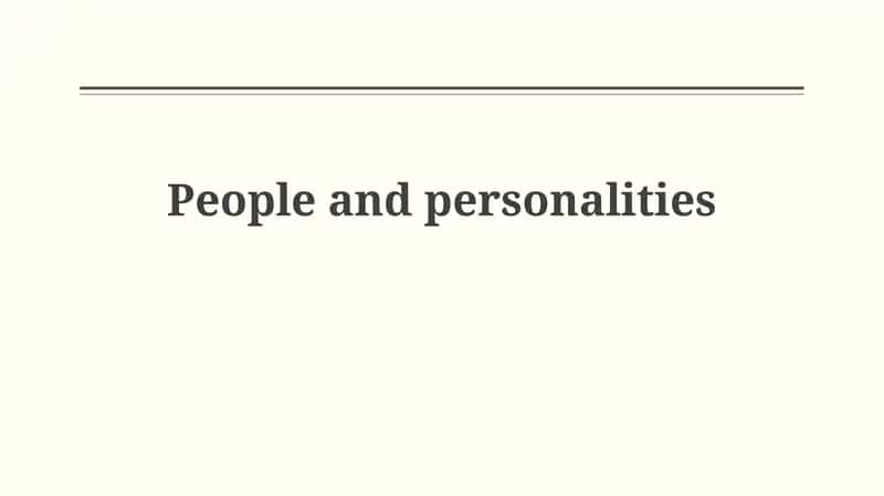 Understanding Personality: Theories and Traits