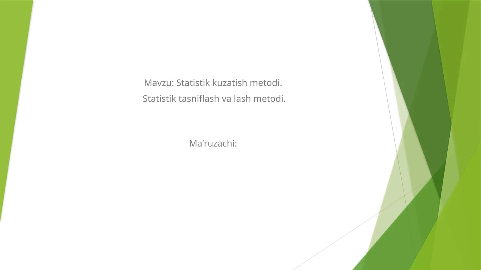 Statistik kuzatish metodi