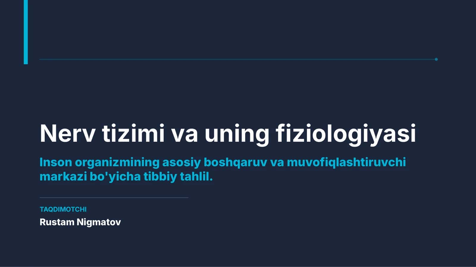 Nerv tizimi va uning fiziologiyasi | 15 slayd
