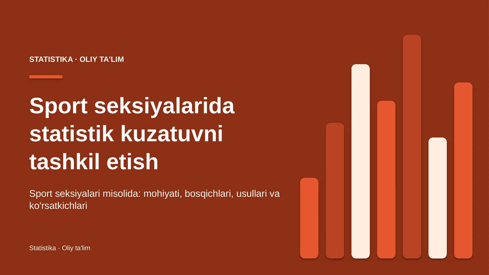 Sport seksiyalarida statistik kuzatuvni tashkil etish