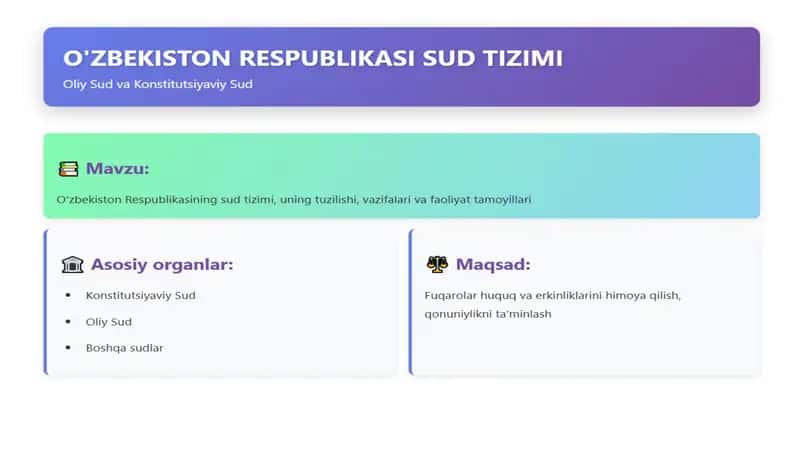 Sud tizimi: Oliy sud va Konstitutsiyaviy sud