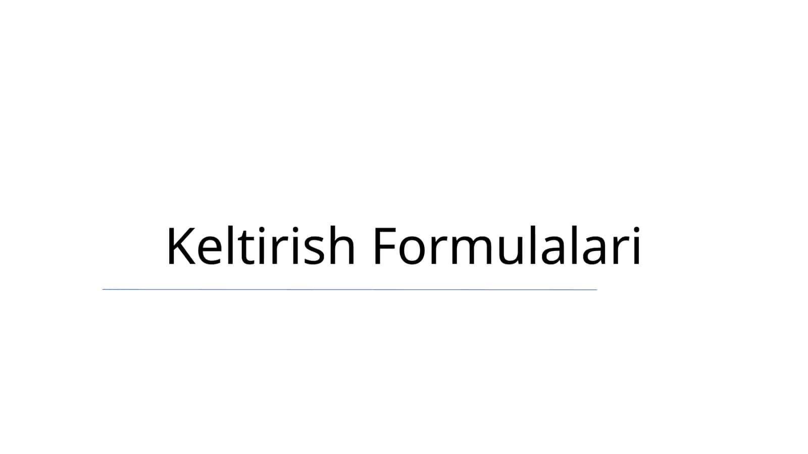 Keltirish Formulalari