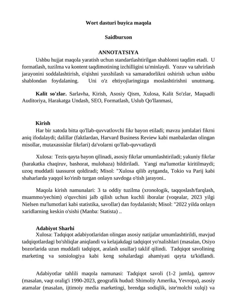 Wort dasturi buyica maqola